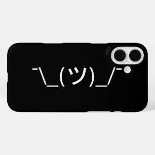 Shrug Emoticon ¯\_(ツ)_/¯ Japanese Kaomoji iPhone 16 Plus Case