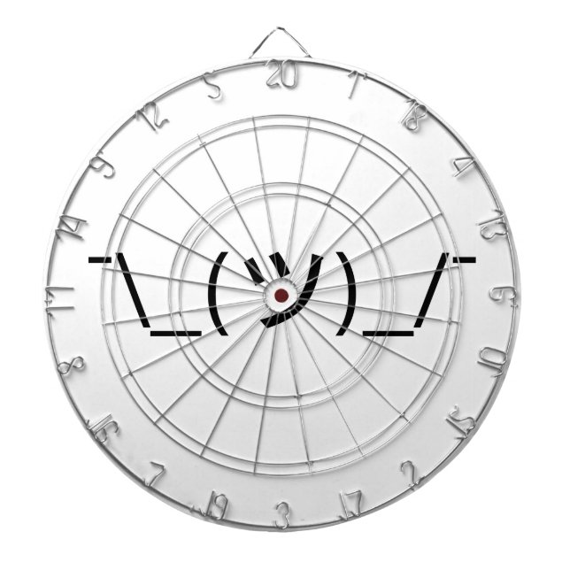 Shrug Emoticon ¯\_(ツ)_/¯ Japanese Kaomoji Dartboard (Front)
