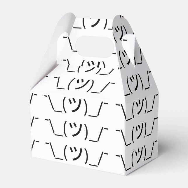Shrug Emoticon ¯\_(ツ)_/¯ Japanese Kaomoji Favour Box (Front Side)