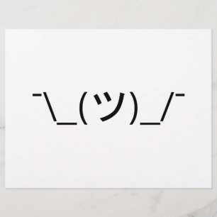Shrug Emoticon ¯\_(ツ)_/¯ Japanese Kaomoji Flyer