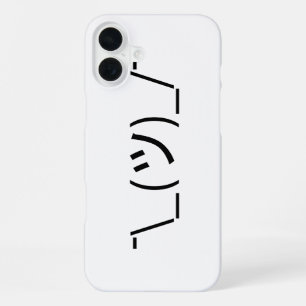 Shrug Emoticon ¯\_(ツ)_/¯ Japanese Kaomoji iPhone 16 Plus Case