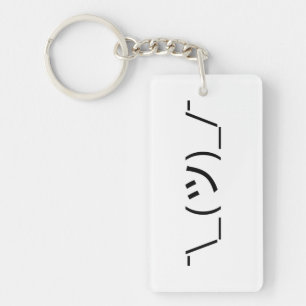 Shrug Emoticon ¯\_(ツ)_/¯ Japanese Kaomoji Key Ring