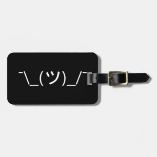 Shrug Emoticon ¯\_(ツ)_/¯ Japanese Kaomoji Luggage Tag