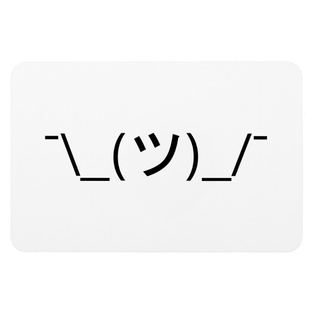 Shrug Emoticon ¯\_(ツ)_/¯ Japanese Kaomoji Magnet (Horizontal)