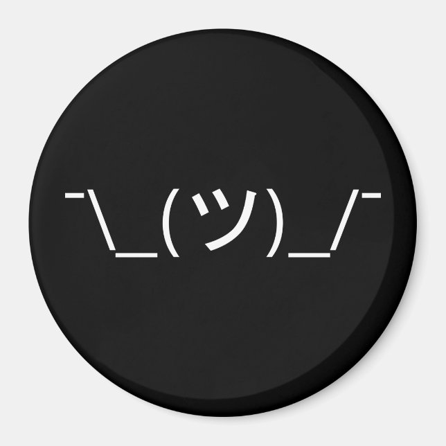 Shrug Emoticon ¯\_(ツ)_/¯ Japanese Kaomoji Magnet (Front)