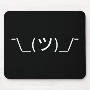 Shrug Emoticon ¯\_(ツ)_/¯ Japanese Kaomoji Mouse Mat
