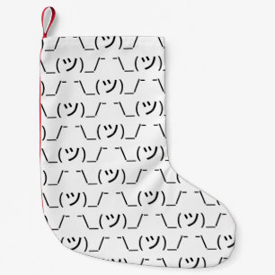 Shrug Emoticon ¯\_(ツ)_/¯ Japanese Kaomoji Small Christmas Stocking