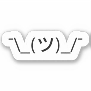Shrug Emoticon ¯\_(ツ)_/¯ Japanese Kaomoji Sticker