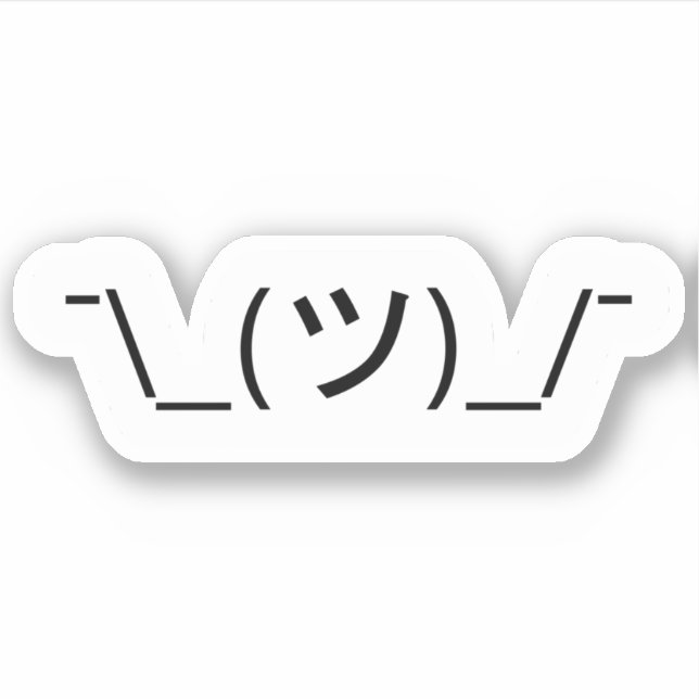 Shrug Emoticon ¯\_(ツ)_/¯ Japanese Kaomoji Sticker (Front)