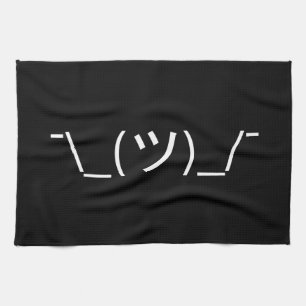 Shrug Emoticon ¯\_(ツ)_/¯ Japanese Kaomoji Tea Towel
