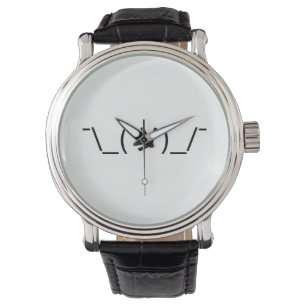 Shrug Emoticon ¯\_(ツ)_/¯ Japanese Kaomoji Watch