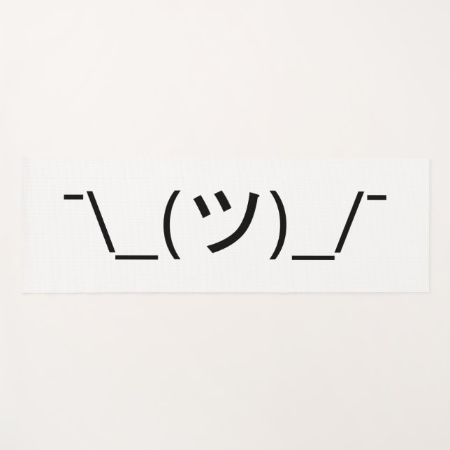 Shrug Emoticon ¯\_(ツ)_/¯ Japanese Kaomoji Yoga Mat (Front (Horizontal))