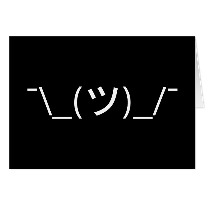 Shrug Emoticon ¯\_(ツ)_/¯ Japanese Kaomoji Zazzle.co.uk