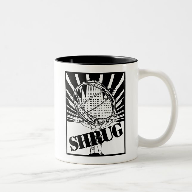 SHRUG Inspired by the Novel Atlas Shrugged Two-Tone Coffee Mug (Right)