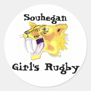 shs sabre logo, Souhegan , Girl's Rugby 2 Classic Round Sticker