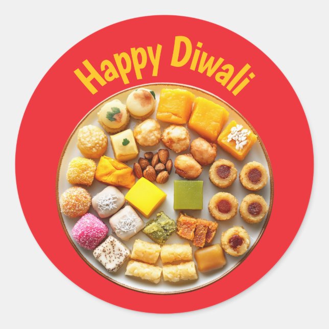 Shubh Deepavali Classic Round Sticker (Front)