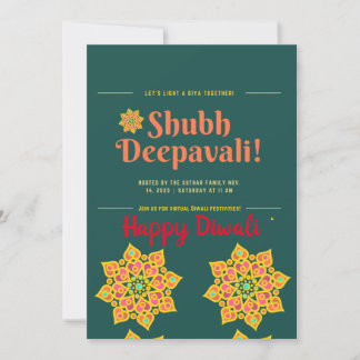 Shubh Deepawali Happy Diwali Invitation