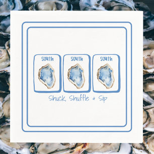 Shuck, Shuffle & Sip Oyster Mahjong Coastal South Napkin