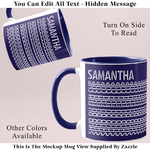 Shud Du Fuh Cup & Name Hidden Message 138WB Funny