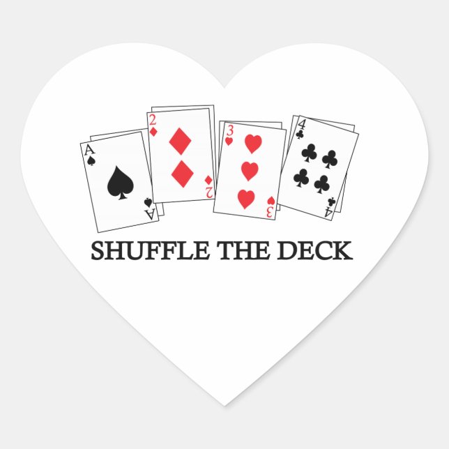 SHUFFLE THE DECK HEART STICKER (Front)