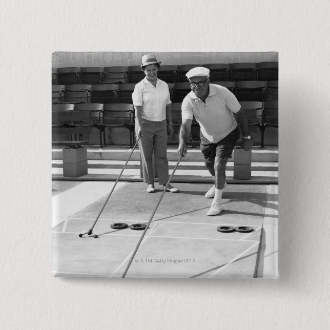 Shuffleboard 15 Cm Square Badge (Front)