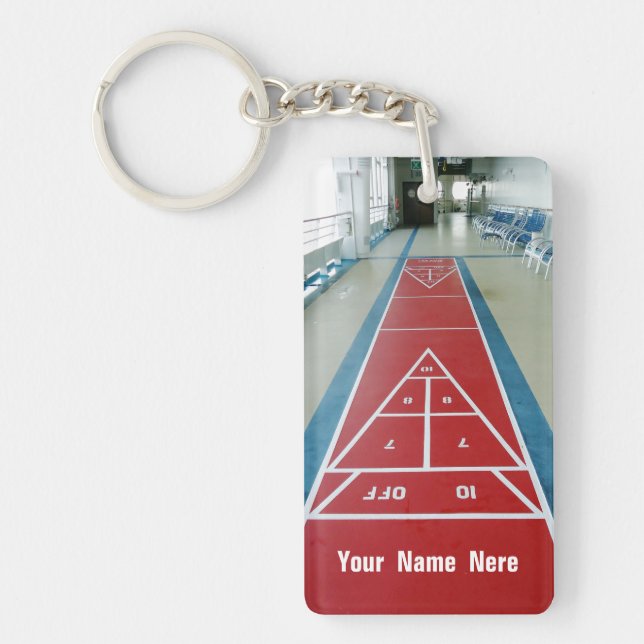 Shuffleboard on Board  Custom Key Ring (Front)