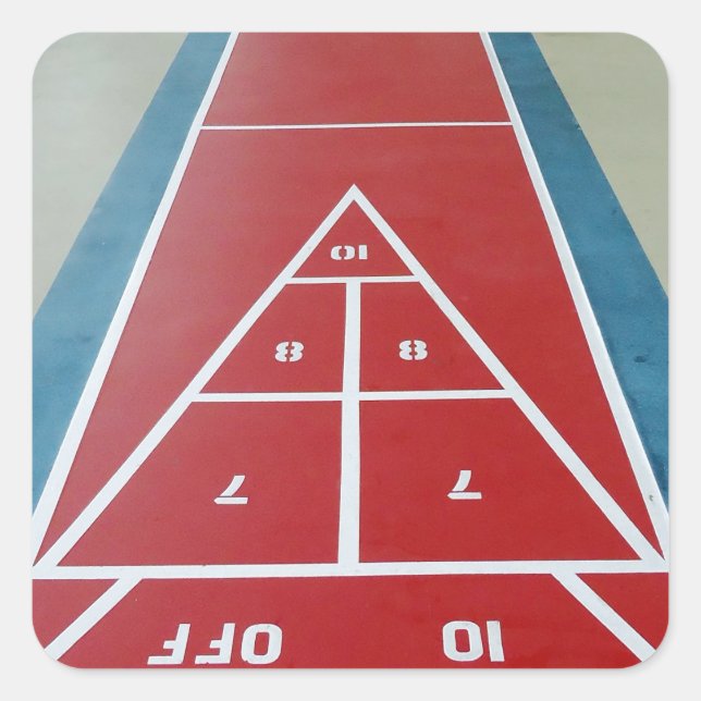 Shuffleboard on Board Square Sticker (Front)
