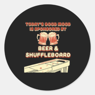 Shuffleboard Player Beer Classic Round Sticker
