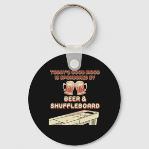Shuffleboard Player Beer Key Ring