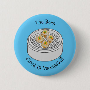 Shumai dim sum cartoon illustration 6 cm round badge
