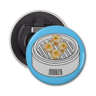 Shumai dim sum cartoon illustration bottle opener