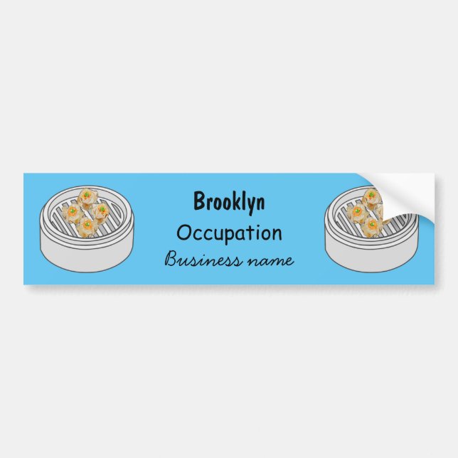 Shumai dim sum cartoon illustration bumper sticker (Front)