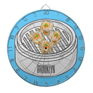 Shumai dim sum cartoon illustration dartboard