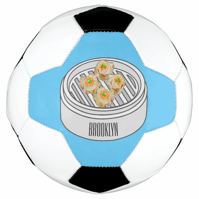 Shumai dim sum cartoon illustration football (Front)