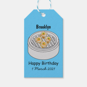 Shumai dim sum cartoon illustration gift tags
