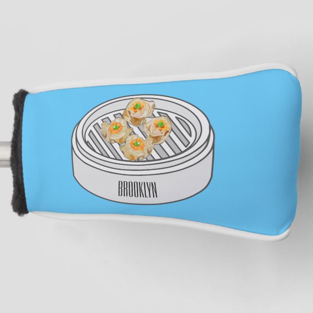 Shumai dim sum cartoon illustration golf head cover (Front)