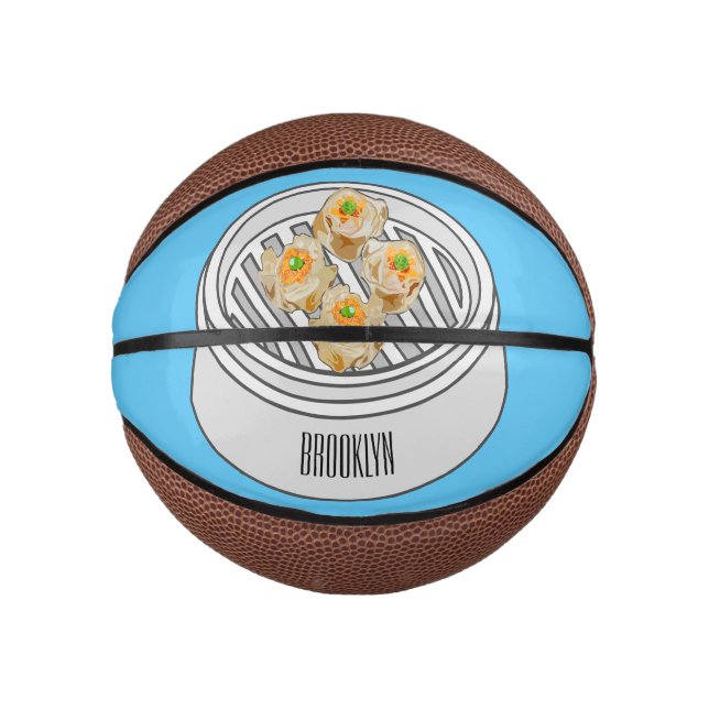Shumai dim sum cartoon illustration mini basketball (Front)