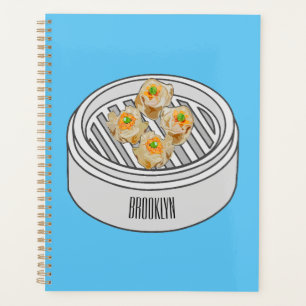 Shumai dim sum cartoon illustration planner