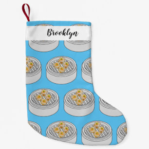 Shumai dim sum cartoon illustration small christmas stocking