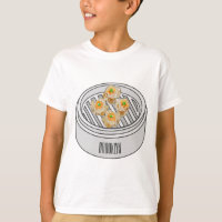 Shumai dim sum cartoon illustration