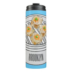 Shumai dim sum cartoon illustration thermal tumbler