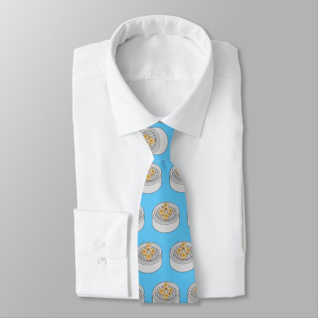 Shumai dim sum cartoon illustration tie (Tied)