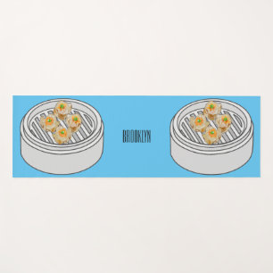 Shumai dim sum cartoon illustration yoga mat