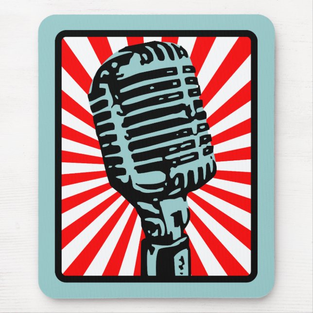 Shure 55S Vintage Microphone Mouse Mat (Front)