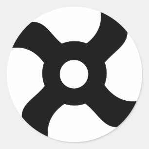 shuriken black ninja star classic round sticker