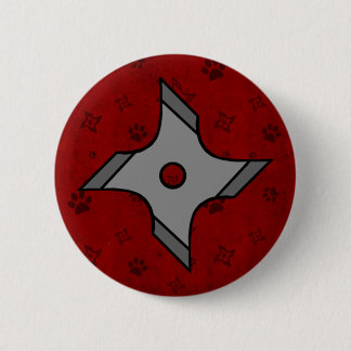 Shuriken Ninja Star In Red Button