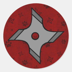 Shuriken Ninja Star In Red Sticker