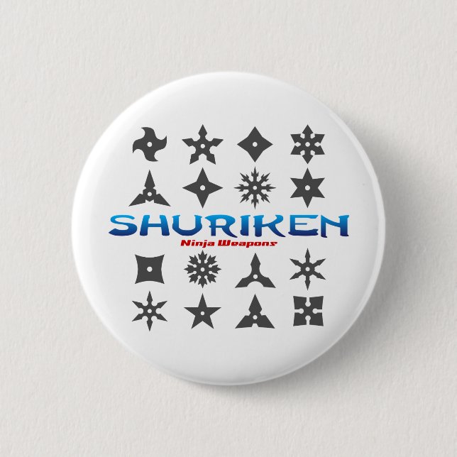 Shuriken Ninja Weapons 6 Cm Round Badge (Front)