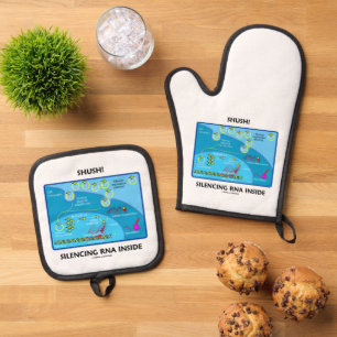 Shush! Silencing RNA Inside Biology Humour Oven Mitt & Pot Holder Set