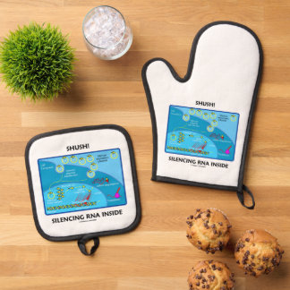 Shush! Silencing RNA Inside Biology Humour Oven Mitt & Pot Holder Set